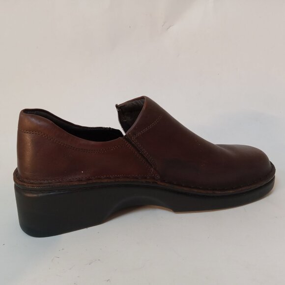 NAOT Brown Leather Zip Ankle Fashion Boots Bootie Shoe Clogs Size 42 EUR 9 US - Picture 10 of 14